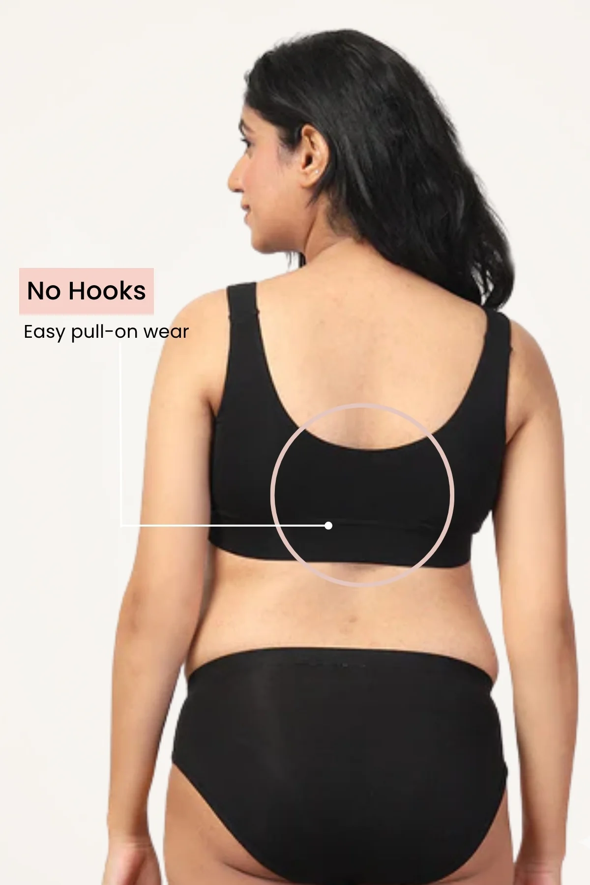 247 (Upgraded) Black Modal Padded Maternity Feeding Bra - Image 4