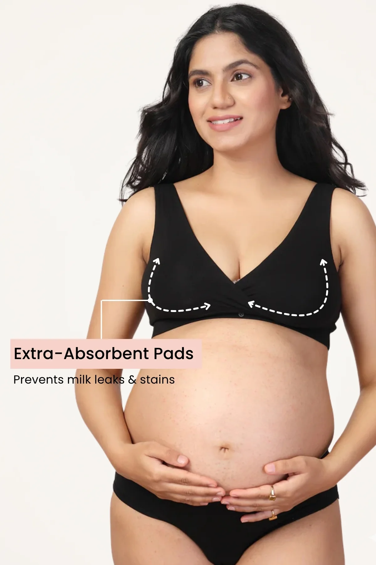 247 (Upgraded) Black Modal Padded Maternity Feeding Bra - Image 5