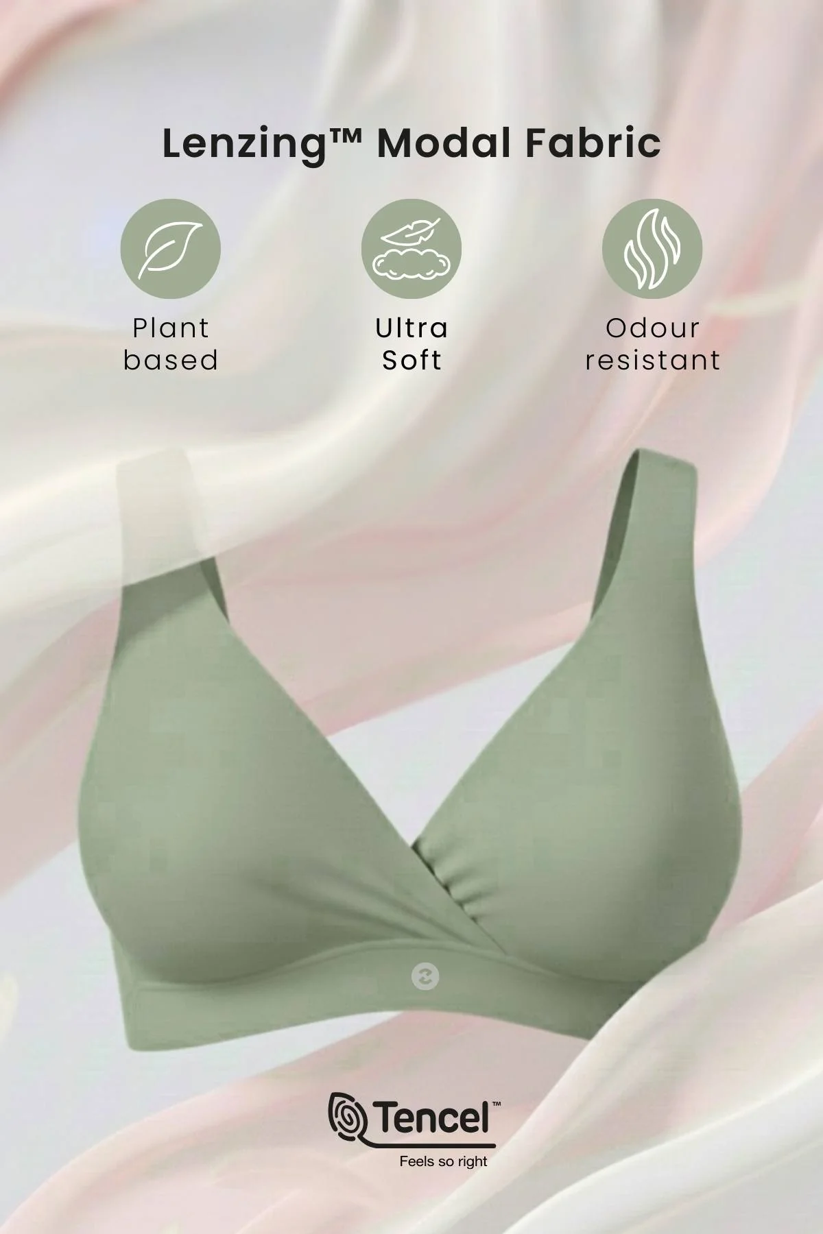247 (Upgraded) Black Modal Padded Maternity Feeding Bra - Image 18