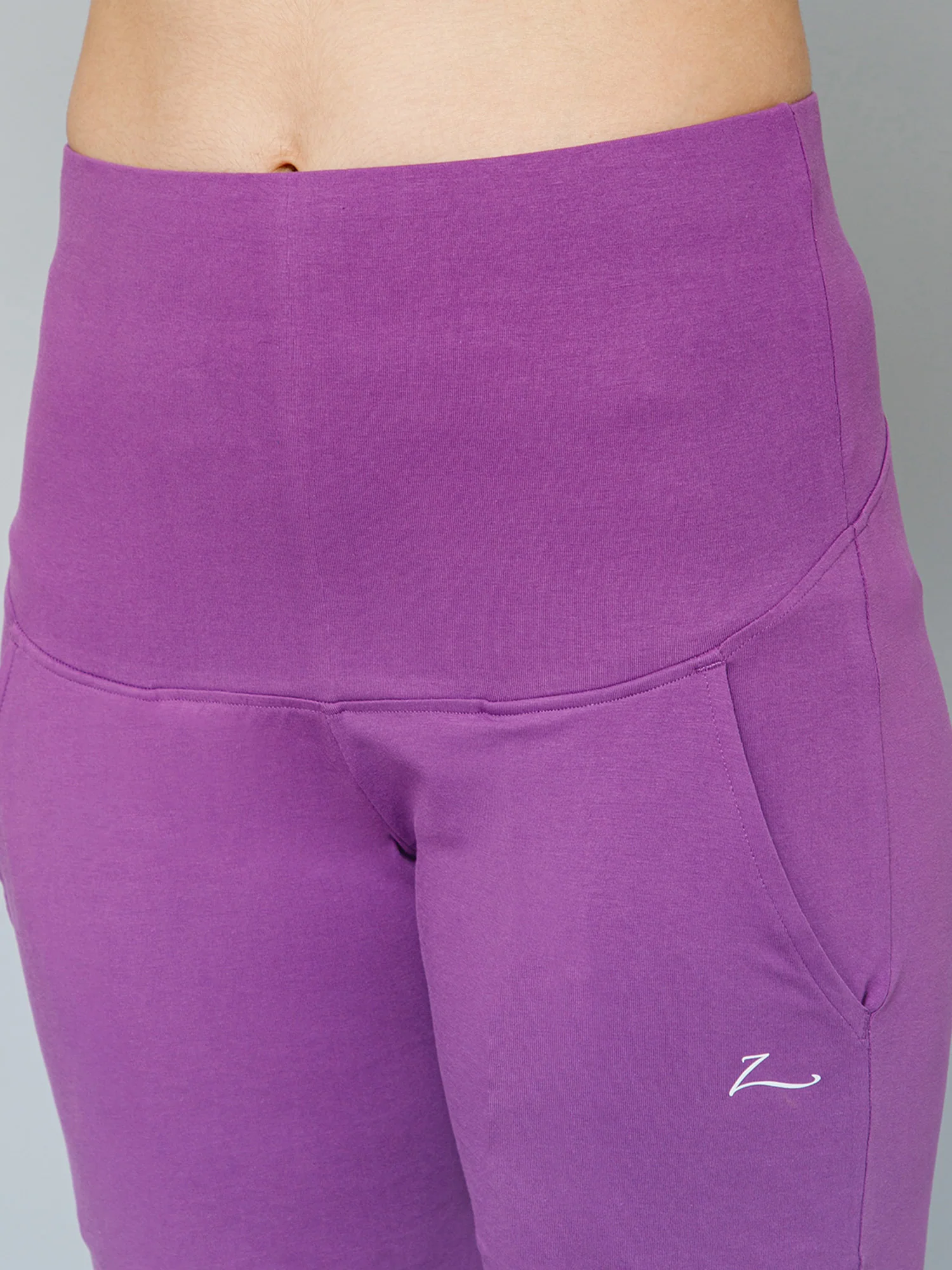 247 Zactive™ Purple High Waisted Maternity Pants Trousers WITH POCKETS - Image 5