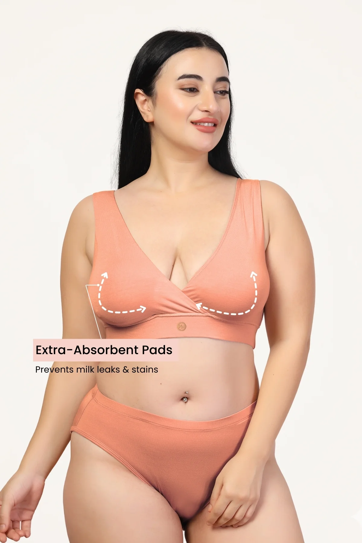 247 (Upgraded) Coral Modal Padded Maternity Feeding Bra - Image 5