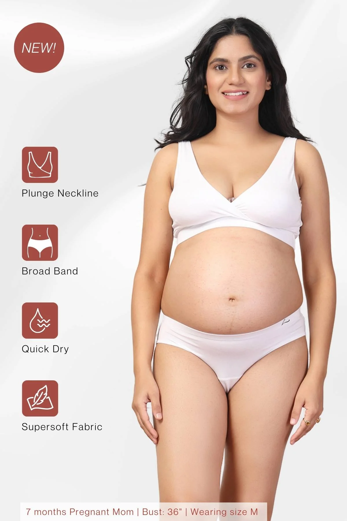 247 White Padded Maternity Feeding Bra and Panty Set - Image 19