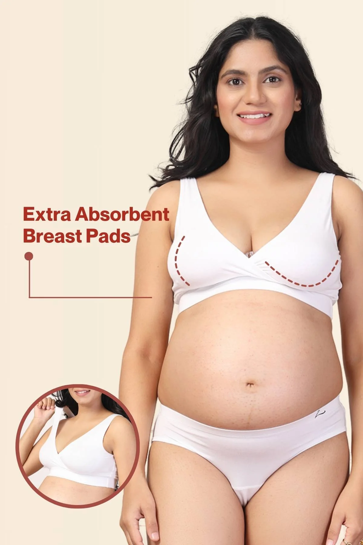 247 White Padded Maternity Feeding Bra and Panty Set - Image 24