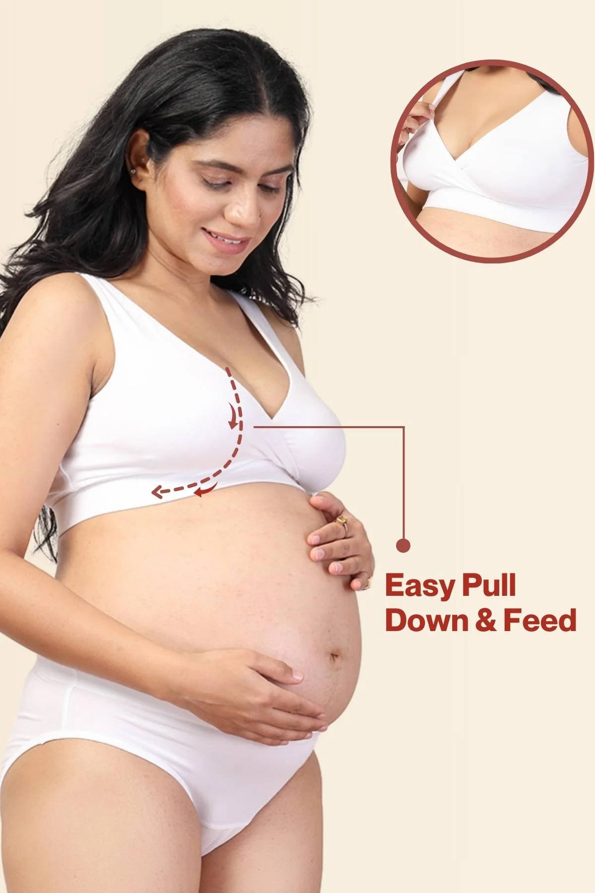 247 White Padded Maternity Feeding Bra and Panty Set - Image 25
