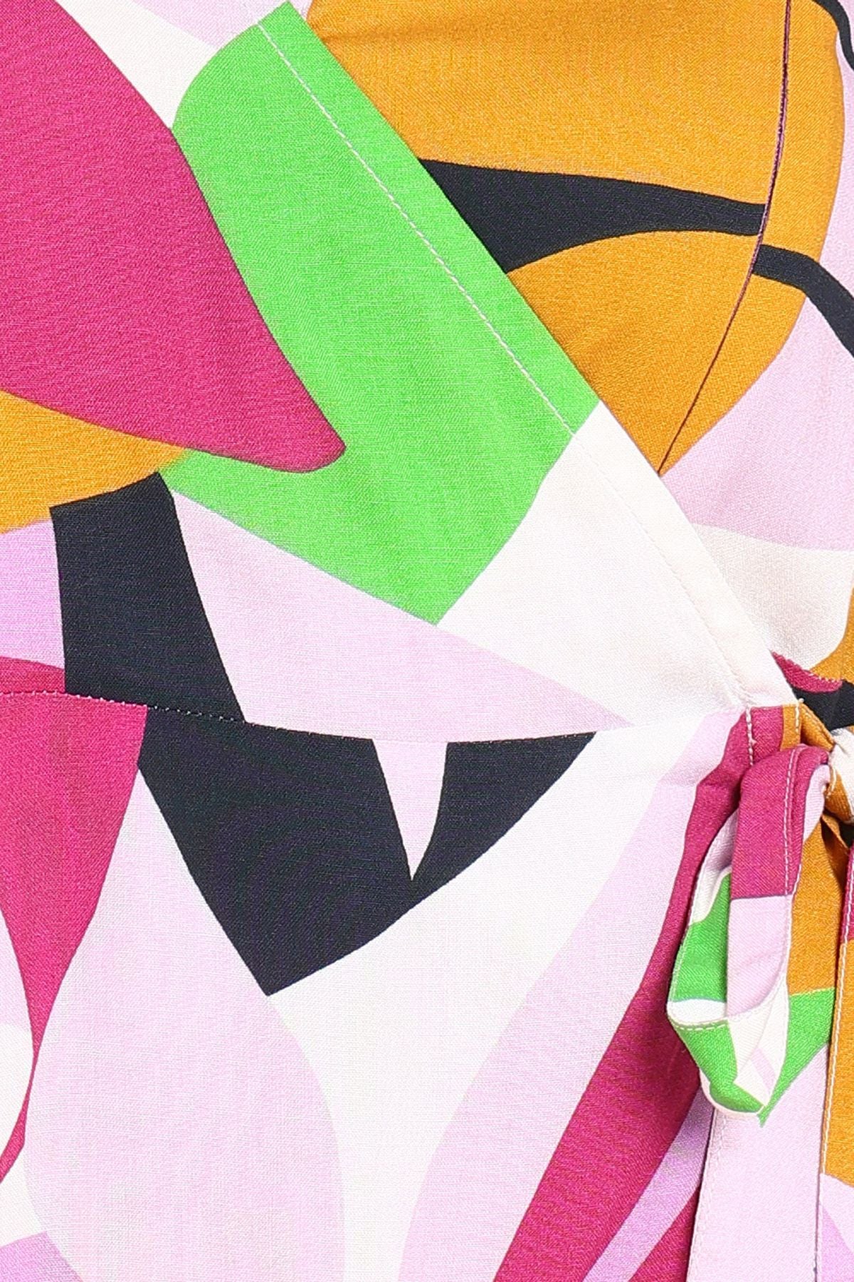 Abstract Tropical Petal-Shaped Rayon Maternity Dress - Image 6