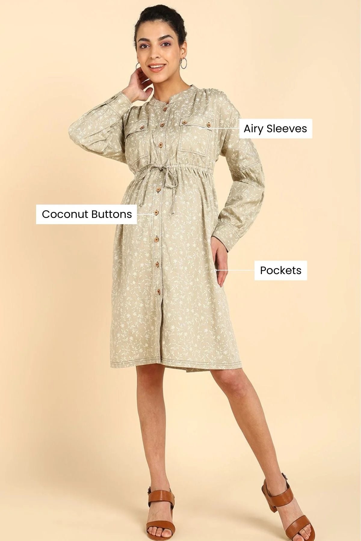 Ditsy Traveller's 100% Cotton Zipless Maternity Dress - Image 10