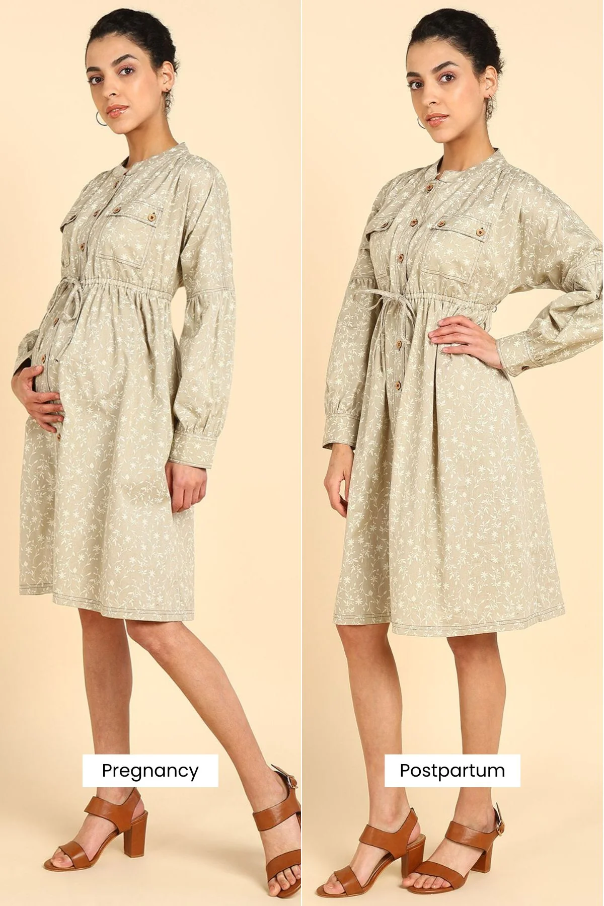 Ditsy Traveller's 100% Cotton Zipless Maternity Dress - Image 3