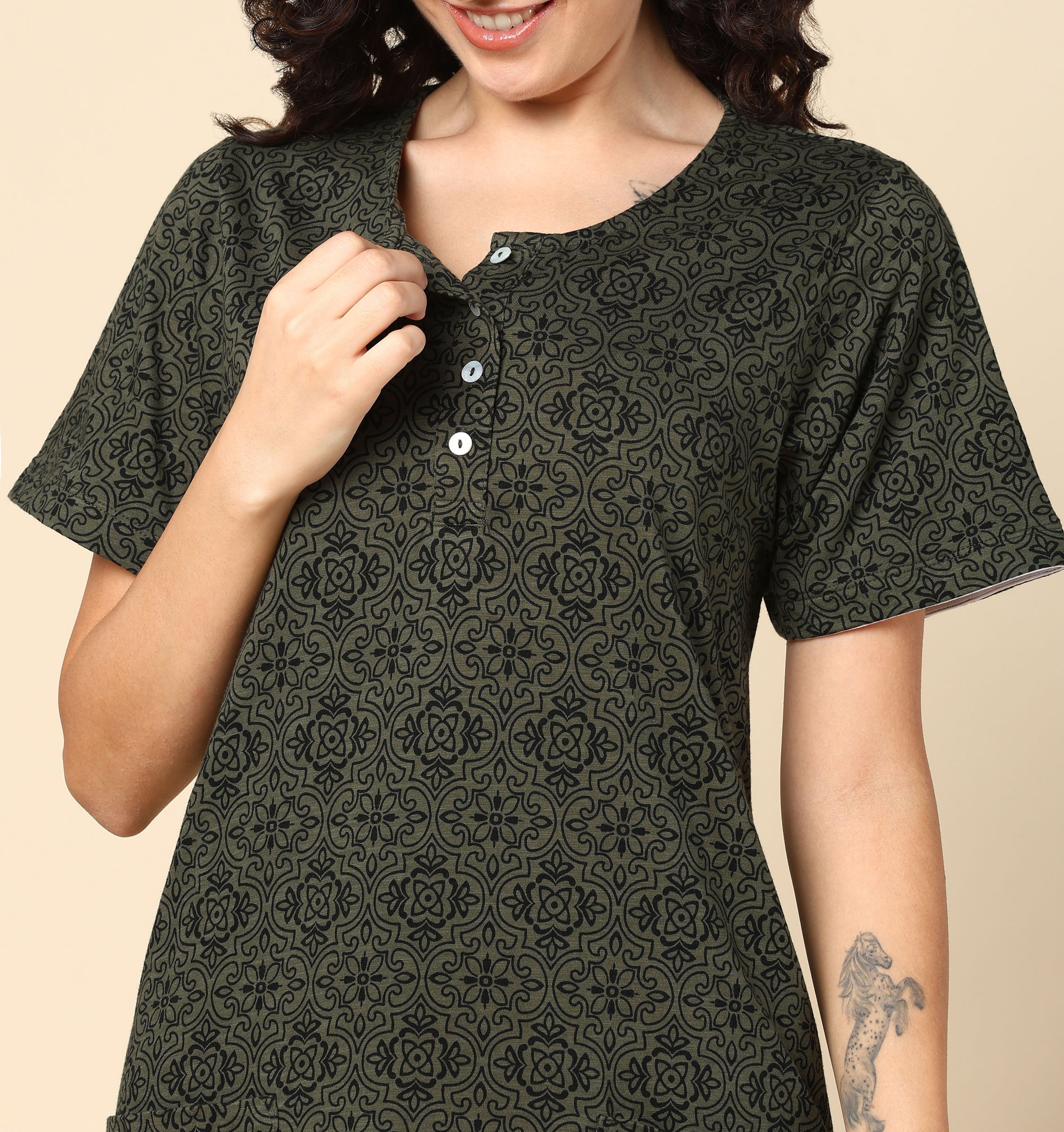 Forest Green Zipless Feeding Dress - Image 10