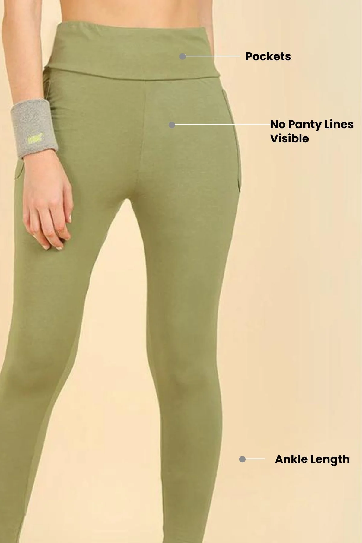 High Waist Green Mom Legging - Image 10