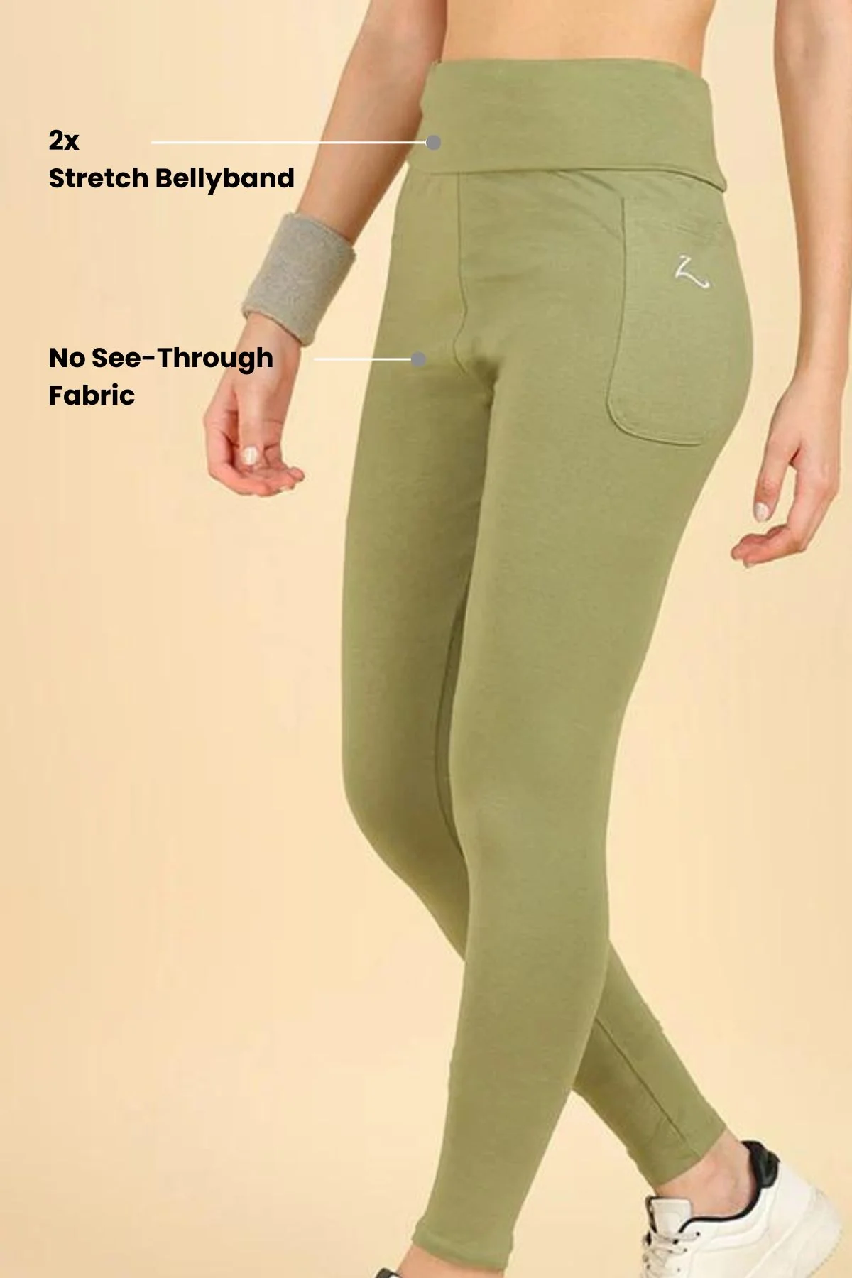 High Waist Green Mom Legging - Image 3