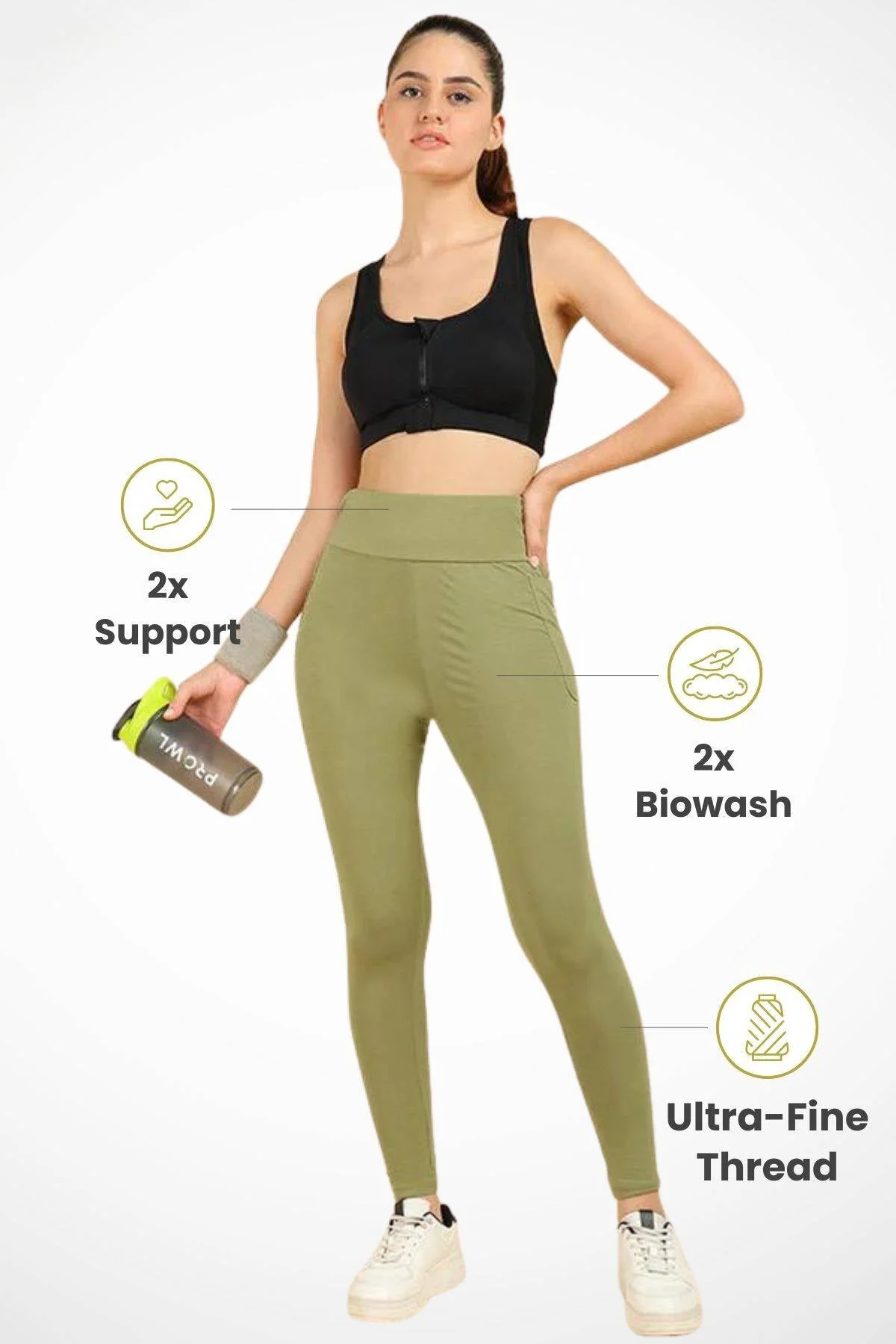 High Waist Green Mom Legging - Image 8
