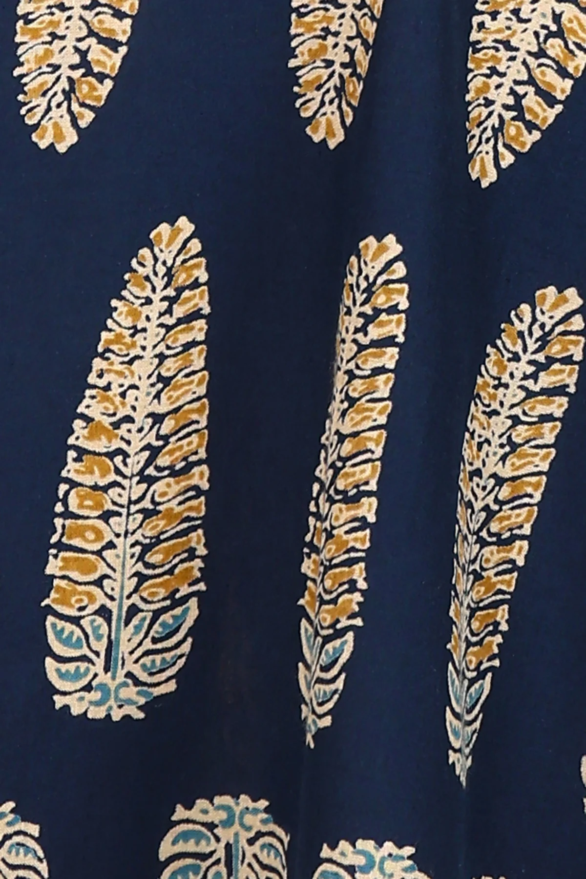 Navy Blue Printed 100% Soft Cotton Zipless Maternity Maxi - Image 8