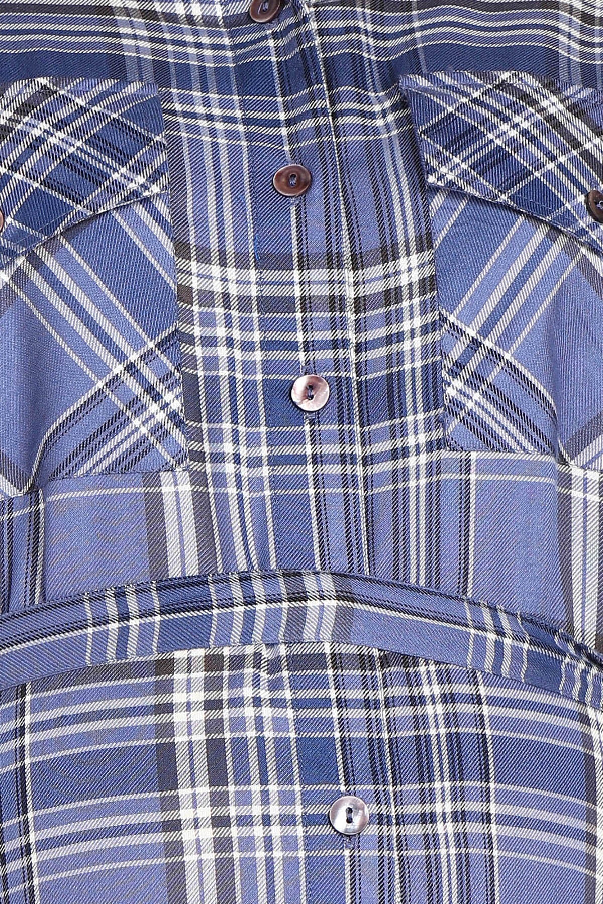 Powder Blue 100% Viscose Rayon Check Shirt Zipless Feeding Dress - Image 3